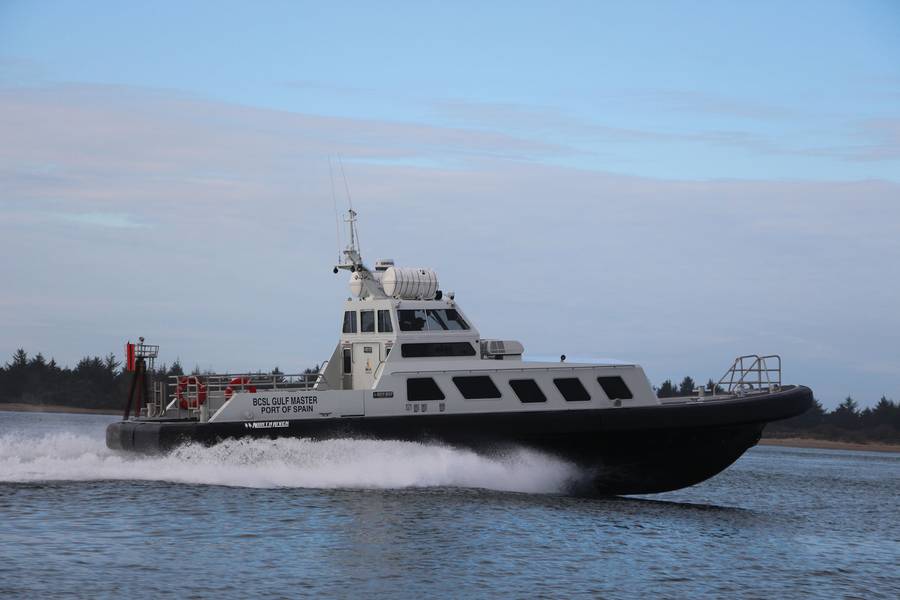 BCSL Gulf Master 58 de North River Boats, para la asociación de pilotos que transporta tripulaciones en aguas hostiles cerca de Venezuela. Arquitectura naval e ingeniería marina por Boksa Marine Design.