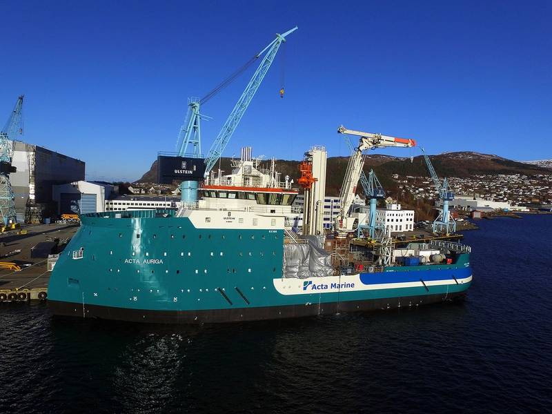 Cais de Acta Auriga em Ulstein Verft (Foto: Benny Banen, Acta Marine)