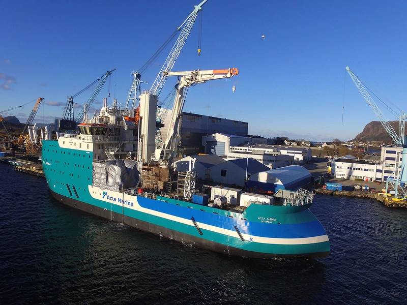 Cais de Acta Auriga em Ulstein Verft (Foto: Benny Banen, Acta Marine)