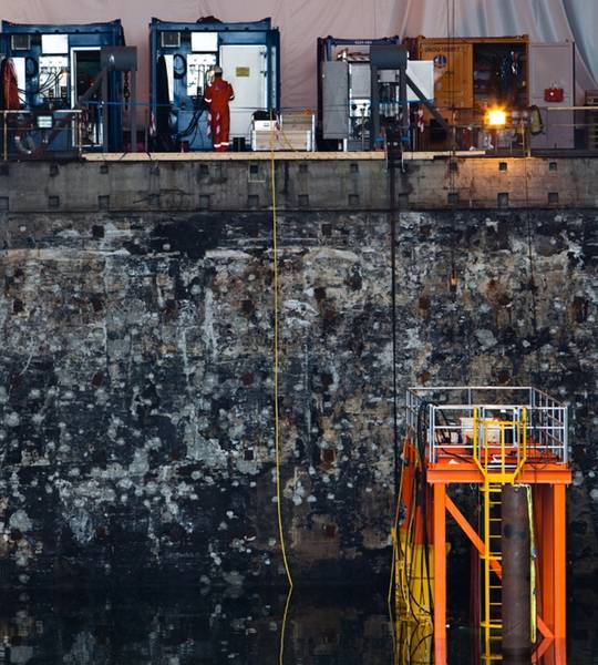 Centro de pruebas submarinas: en la Segunda Guerra Mundial como un corral de submarinos, y ahora como el centro submarino de entrenamiento, prueba y fabricación de OceanTech. CRÉDITO: El autor / OceanTech