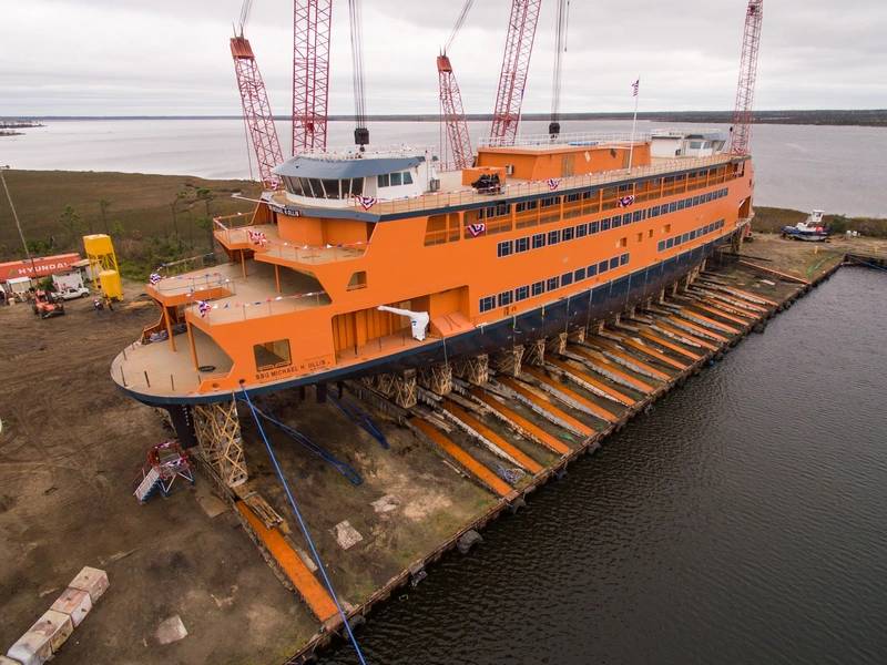 A Classe OLLIS: é uma nova classe de embarcações sendo construída para Staten Island Ferries pelo Eastern Shipbuilding Group. Fotos: Staten Island Ferries/ESG