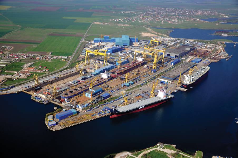 Damen recentemente assumiu o estaleiro Mangalia da DSME na Romênia. (Foto: Damen)