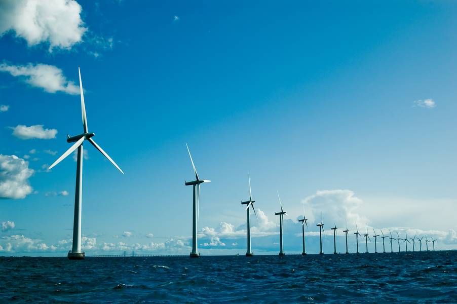 Datei Bild: Ein typischer Offshore-Windpark. Kredit: AdobeStock / Yauhen Suslo