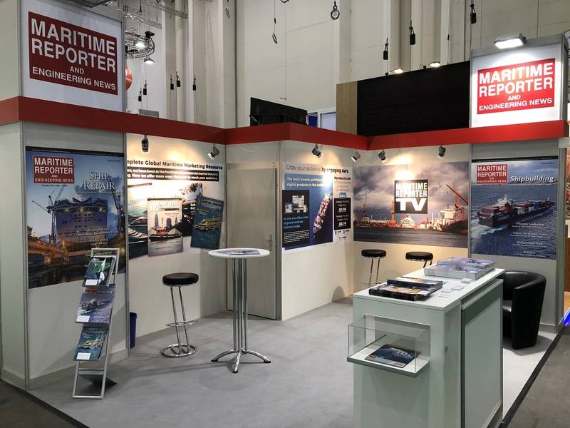 Der Maritime Reporter TV-Stand auf der SMM 2018 besuchte mehr als zwei Dutzend Führungskräfte für Interviews. (Foto: Maritime Reporter TV)