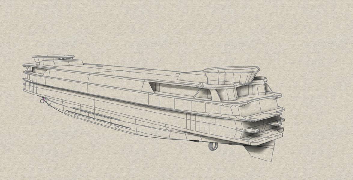Dibujos del innovador TESO Ferry Texelstroom. Imagen cortesía de C-Job