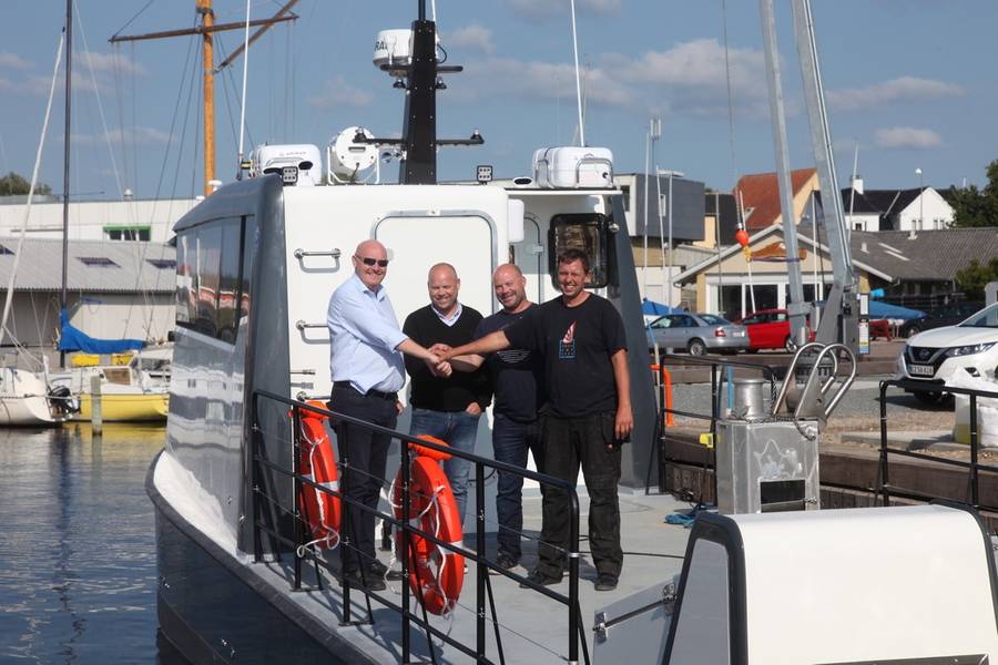 Kjetil Nygaard, ProZero Norwegen; Karl Johan Ferkingstad, Akva-Marinedienst; Jarle Birkeland, Akva-Marinedienst; und Jakob Frost, Tuco Marine. (Foto: Tuco Marine)