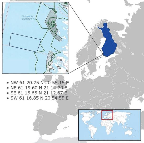 OneSea: Der allgemeine Standort des Jaakonmeri-Testgebiets für autonome Schiffstechnologie. Fotokredit: Ein Meer.