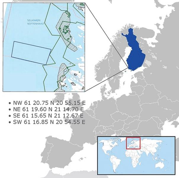 OneSea：Jaakonmeri自主海上船舶技术测试区的一般位置。图片来源：One Sea。
