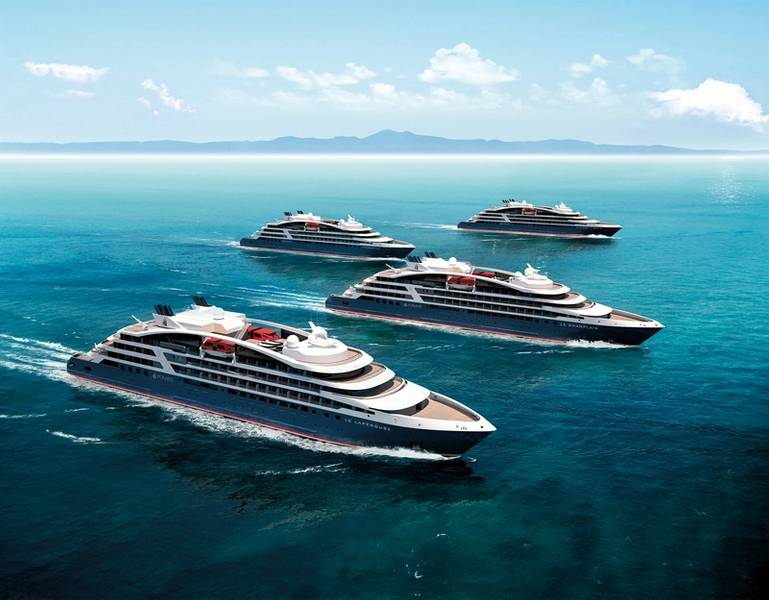 Vier der fünf Schiffe, die Ponant bestellt hat. (c) PONANT - STERLING DESIGN INTERNATIONAL