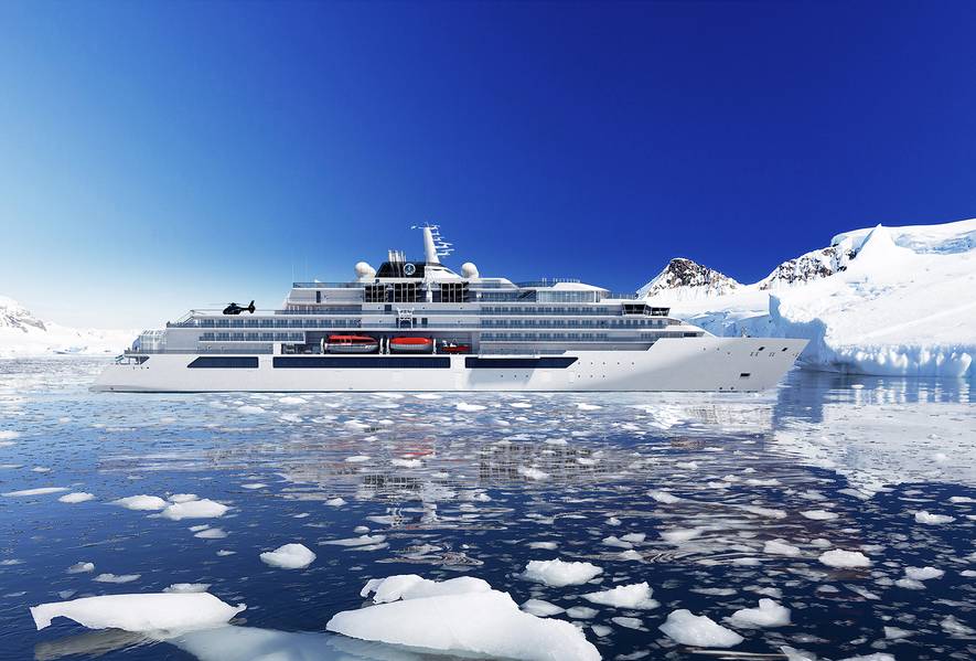 Visualización del yate de la expedición Crystal Endeavour (Imagen: MV Werften)