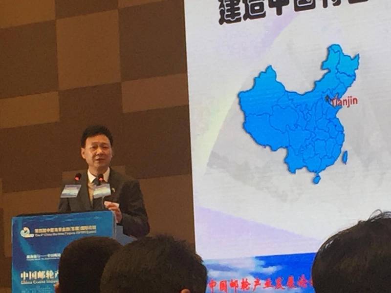 Hu Xiang Vorsitzender Tianjin Xingang Schiffbau. Foto: Greg Trauthwein