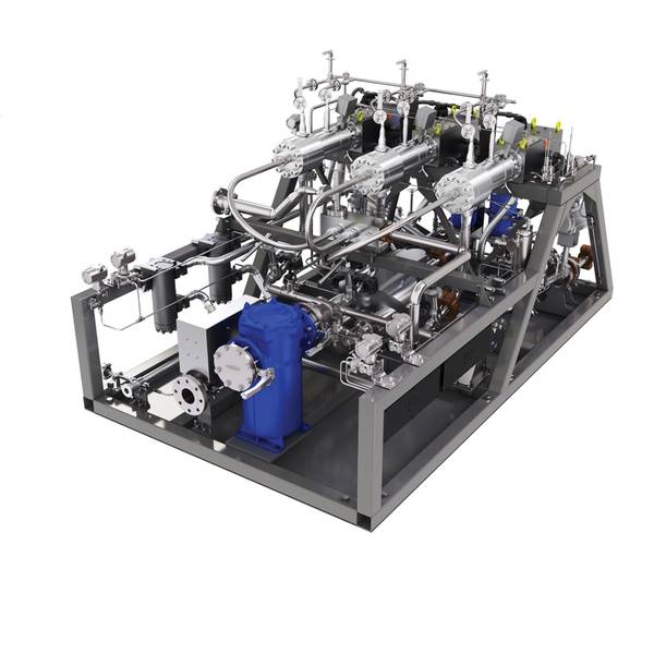 A unidade de vaporizador de alta pressão de 300 bar (sistema VPU) da MAN SE é instalada no SAJIR. © MAN ES