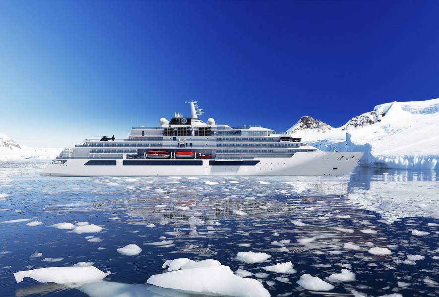 探险游艇Crystal Endeavor的可视化（Image：MV Werften）