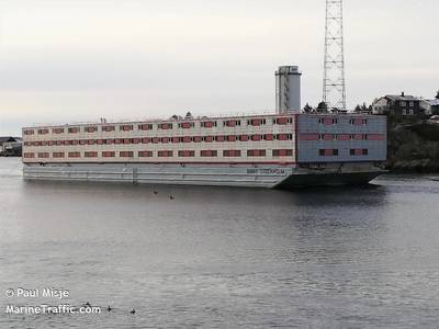 Bibby Stockholm - Credit: Paul Misje/MarineTraffic.com