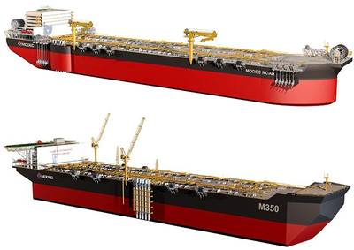 Die neu eingeführten Modelle MODEC NOAH (oben) und M350 FPSO (Bild: MODEC)