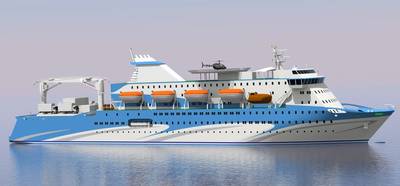 Representación del nuevo ferry de 1,200 pasajeros que se construirá en el Astillero Cochin en la India (Imagen: ABB)