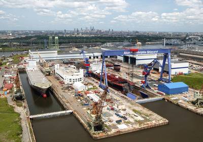 Vista aérea do estaleiro Philly (CREDIT: Philly Shipyard)