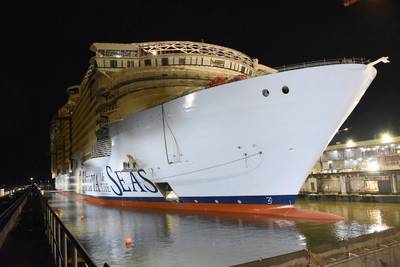 O construtor naval francês Chantiers de l'Atlantique está atualmente construindo outro navio de cruzeiro da classe Oasis, o Utopia of the Seas, para o Grupo Royal Caribbean. (Foto: Grupo Royal Caribbean)