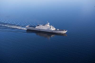 El futuro USS Sioux City (LCS 11) en curso durante los ensayos de aceptación (Foto: Lockheed Martin)