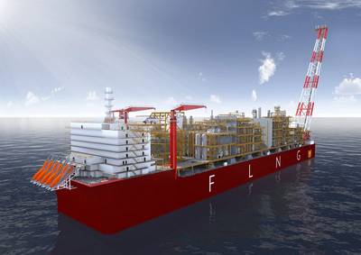 انطباع فنان عن وحدة Coral South FlNG. الصورة: © Lloyd's Register