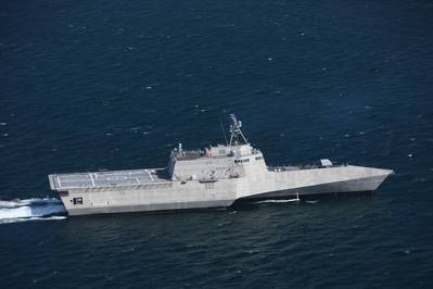 メキシコ湾で受け入れ試験中のUSSタルサ（LCS 16）（写真：Austal USA）