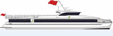 从2018年3月起，奥龙为中国西岛达州旅游有限公司建造四艘42米渡轮（图片来源：Aulong）