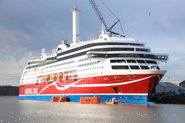 An Bord des Passagierschiffes Viking Grace wurde ein Norsepower Rotorsegel installiert (Foto: Norsepower)