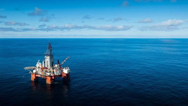 Die West Hercules Bohrinsel in der Barentssee. (Foto: Ole Jørgen Bratland / Equinor)