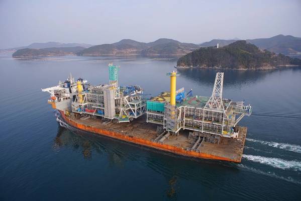 Johan Sverdrup RPはS​​HI Geoje造船所を出る。写真：サムスン重工業