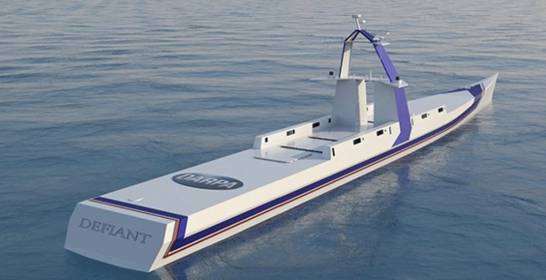 NOMARS Defiant 无人船的概念设计（图片来源：DARPA）