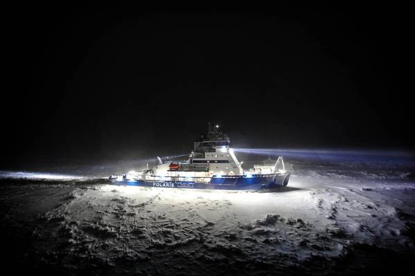 Polaris en la Bahía de Botnia durante el invierno de 2017 (Foto: Patrik Barck, Arctia Ltd.)