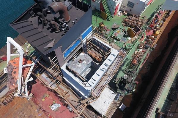 Vista aérea de la fregadora colocada en su lugar. ENVI-Marine. Pic: Pacific Green Technologies