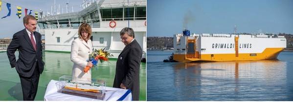 Von links, Andy Abbott, CEO von ACL, Karen Oldfield und Costantino Baldissara. Foto: Hafen Hamburg Marketing