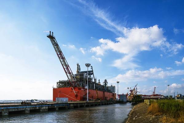 No ano passado, a Wison Offshore & Marine entregou o FLNG do Caribe em uma base de EPC após testes de desempenho de liquefação para a instalação em seu estaleiro na China. (Foto: Wison)