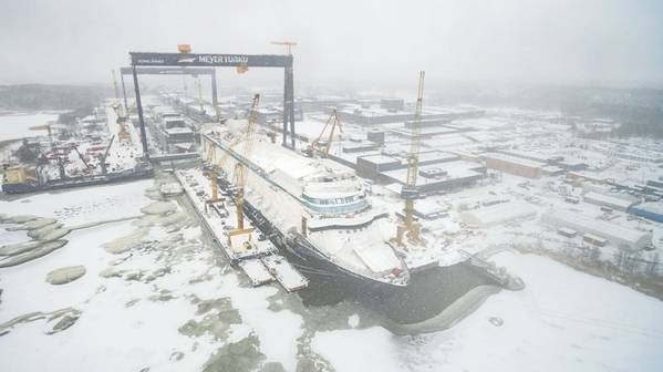 Τρέχουσα φωτογραφία από την αυλή Meyer Turku. Φωτογραφία: Meyer Turku