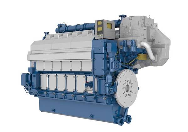 एक छः सिलेंडर Wärtsilä 34 डीएफ दोहरी ईंधन इंजन (छवि: Wärtsilä)