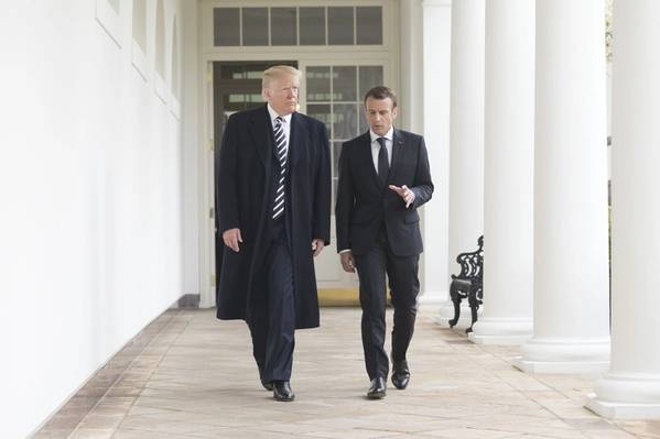2018年4月特朗普总统和马克龙总统（白宫官方照片由Shealah Craighead拍摄）