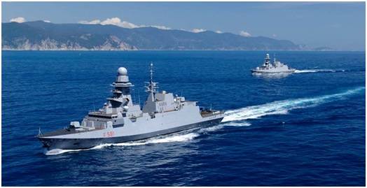 Buque de diseño de referencia Fincantieri FREMM-FFG. Seis de los 10 buques FREMM que Fincantieri está construyendo para la Marina italiana están en servicio. (Imagen: Fincantieri)