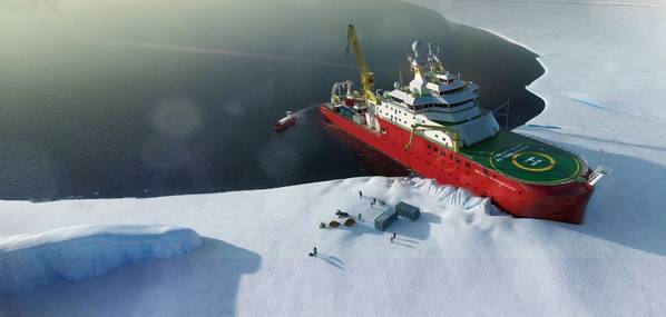 تهدف السفينة الأبحاث العلمية القطبية السير ديفيد أتينبورو ، التي بناها كاميل ليرد وتديرها هيئة المسح البريطاني لأنتاركتيكا ، إلى تغيير طريقة إجراء العلوم المنقولة بالسفن في المناطق القطبية. (الصورة: المسح البريطاني للقطب الجنوبي)