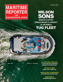 Maritime Reporter Magazine Cover Nov 2020 - Workboat Edition
