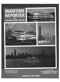 Maritime Reporter Magazine Cover Jan 1992 - 