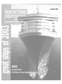 Maritime Reporter Magazine Cover Dec 2003 - Grear Ships of 20003