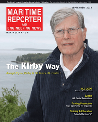 Maritime Reporter Magazine Cover Sep 2013 - Workboat Annual