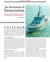 MN Jul-15#48  COTECMAR began migrating 
from Tribon to AVEVA Marine. Three