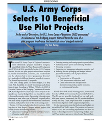 MN Feb-19#26 DREDGING
U.S. Army Corps 
Selects 10 Benefcial 
Use Pilot
