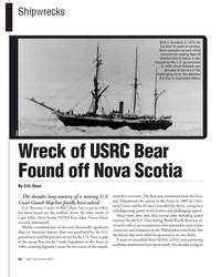 MN Nov-21#64  of USRC Bear 
Found off Nova Scotia
By Eric Haun
tion’s