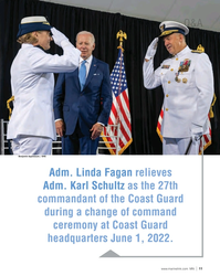 MN Oct-22#11 . Linda Fagan relieves 
Adm. Karl Schultz as the 27th 
commandant