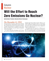 MN Nov-23#22 Column   
Nuclear 
Will the Effort to Reach  
Zero Emissions