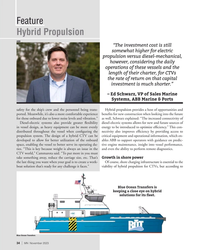 MN Nov-23#34 Feature
Hybrid Propulsion 
ABB
“The investment cost is