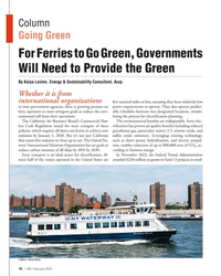 MN Feb-24#16 Column   
Going Green
For Ferries to Go Green, Governments
